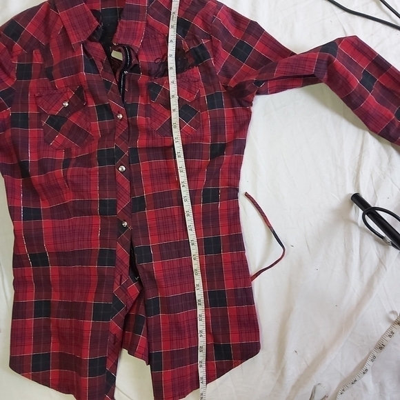  Harley Davidson Plaid Lace up Back Button Down Shirt - Picture 10 of 10